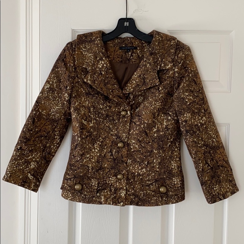 David Meister gold/brown size 8 blazer